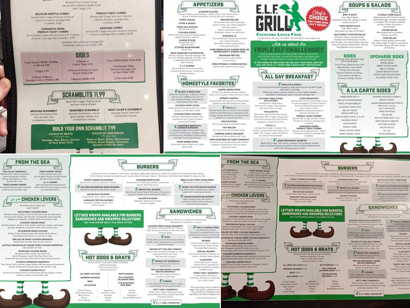 E.L.F. Grill Menu