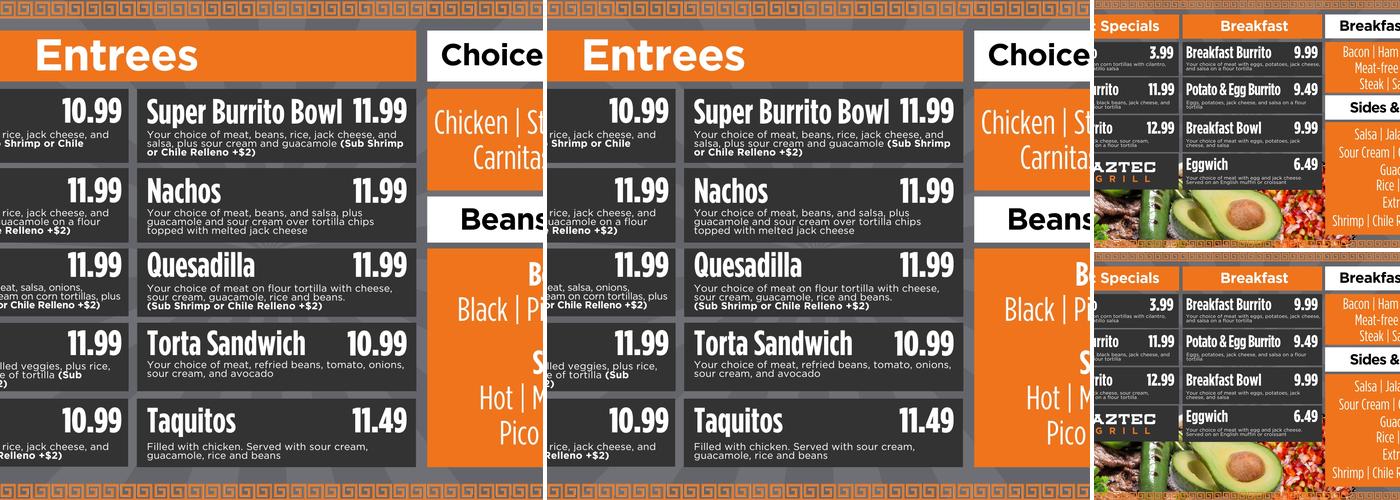 Aztec Grill Menu