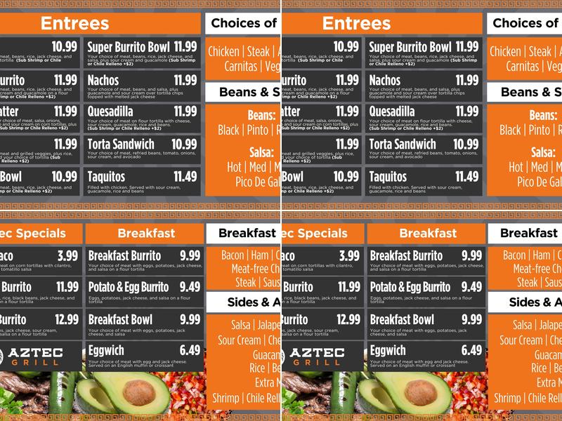 Aztec Grill Menu