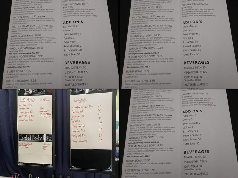 Wholly Bowls & Rolls Menu