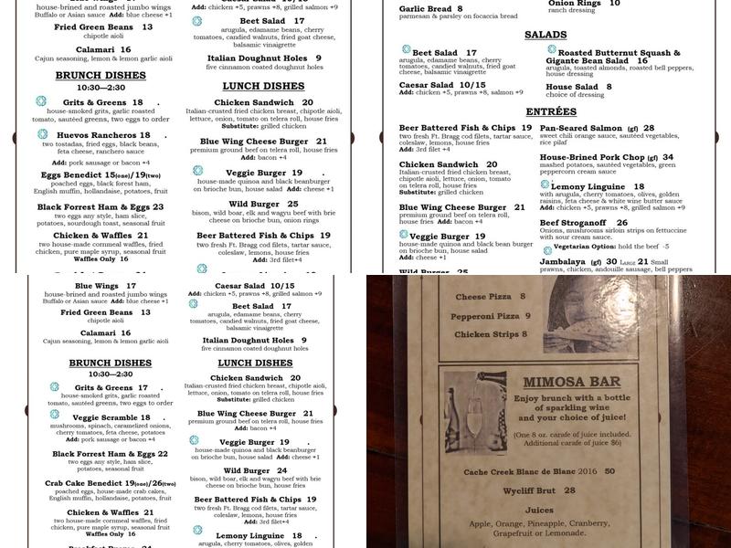 Blue Wing Saloon Restaurant Menu