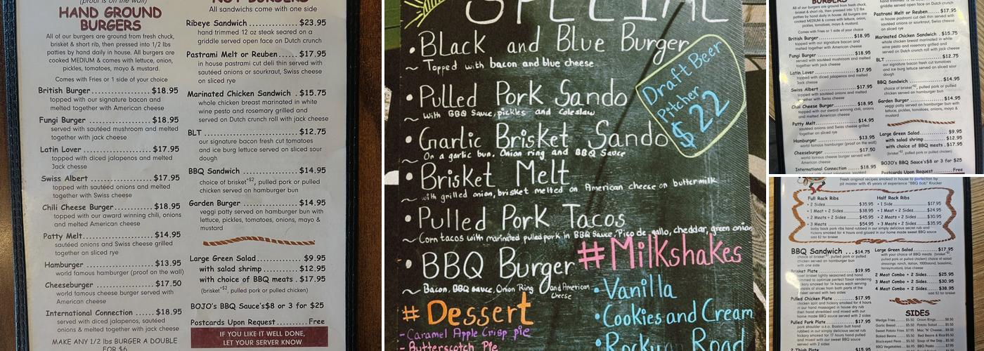 Hamburger Ranch and BBQ Menu