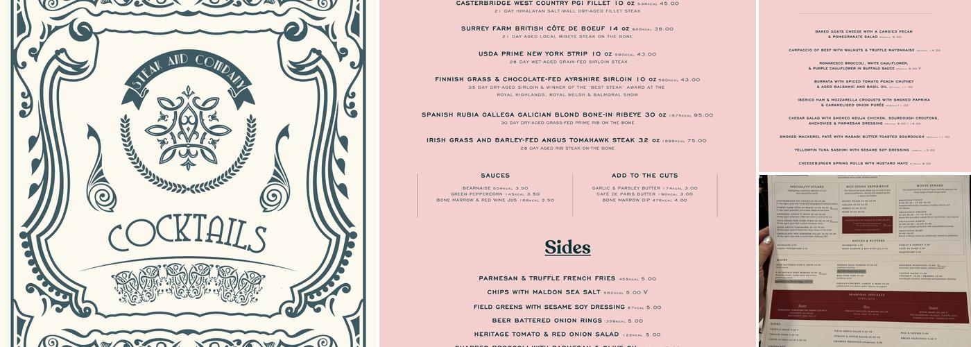 Steak and Company - Gloucester Road Menu