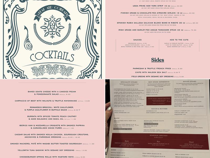 Steak and Company - Gloucester Road Menu