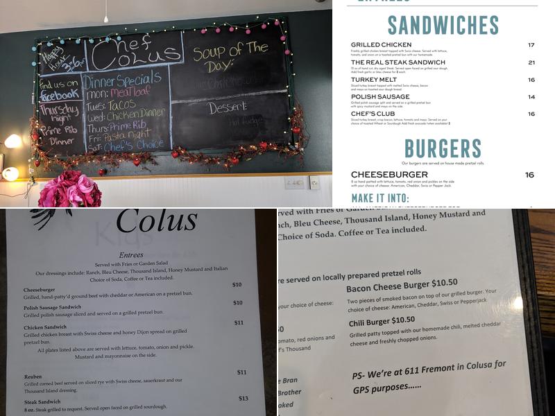Chef Colus Menu