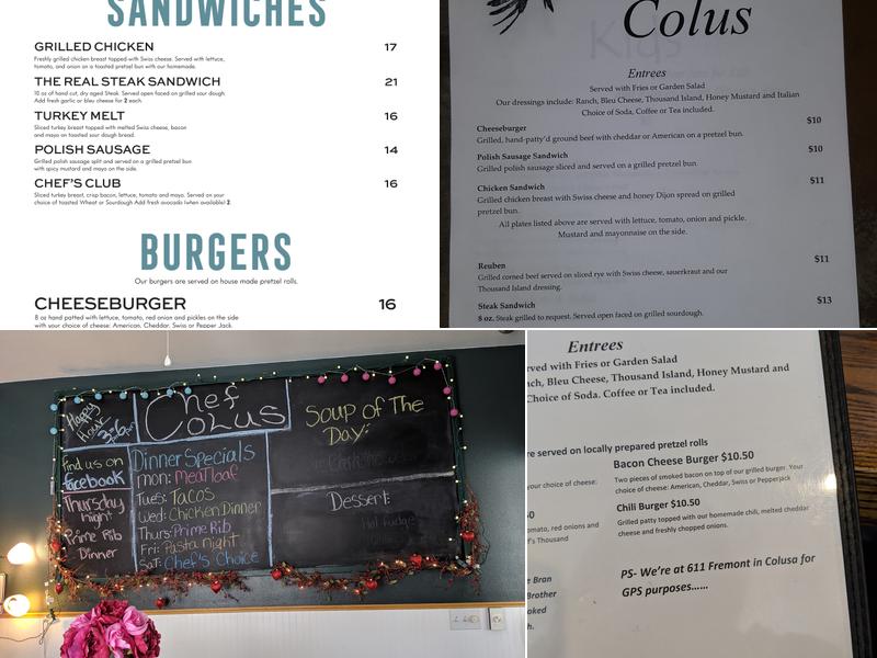 Chef Colus Menu
