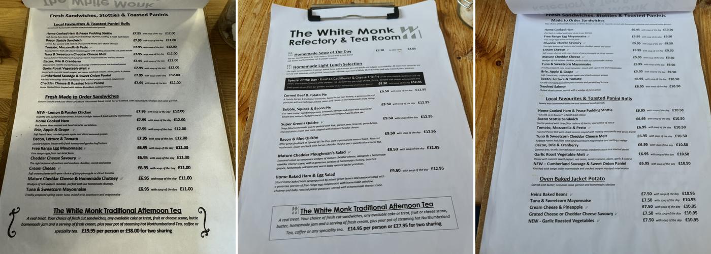 White Monk Refectory & Tearoom Menu