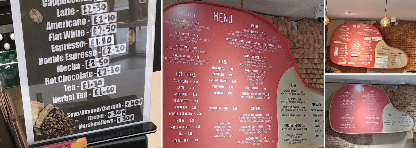 Southwark Park Pavilion Cafe Menu