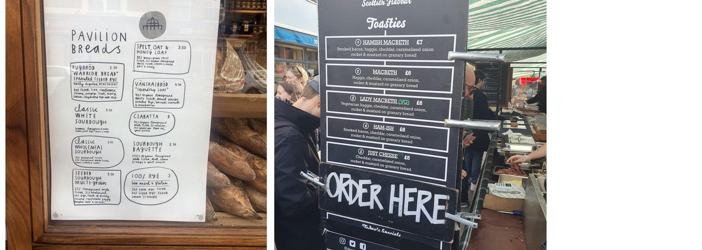 Pavilion Bakery Menu