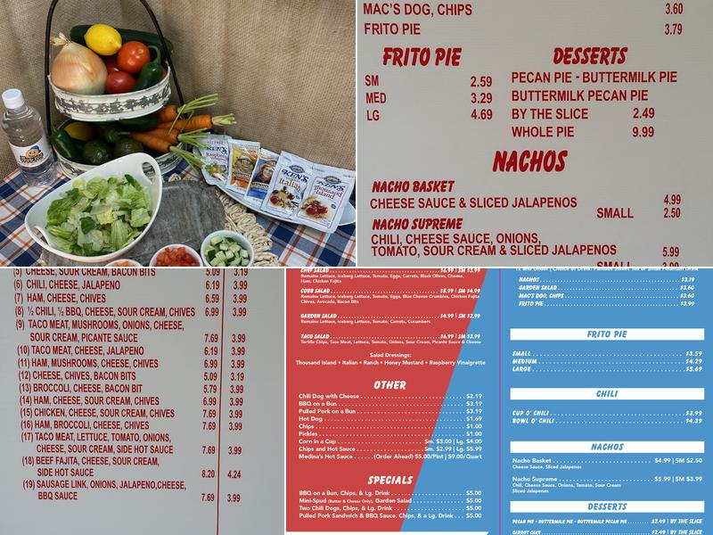 The Spud Too Menu