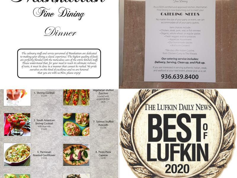 Manhattan Fine Dining Restaurant Menu