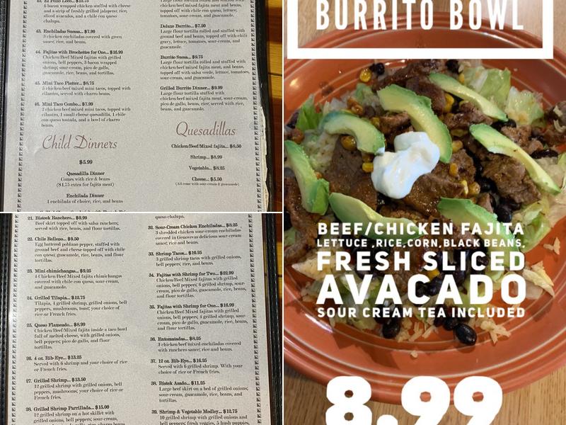 Las Rosas Menu