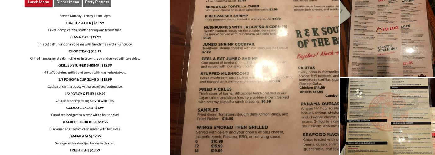 Ralph & Kacoo's Menu