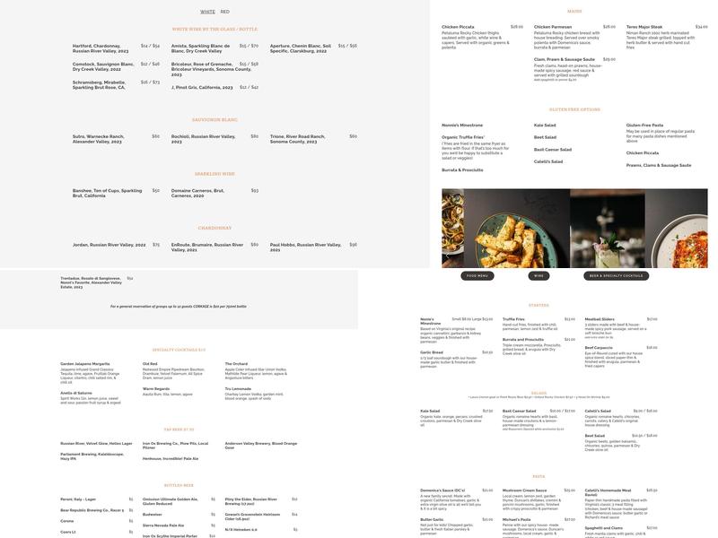 Catelli's Restaurant Menu