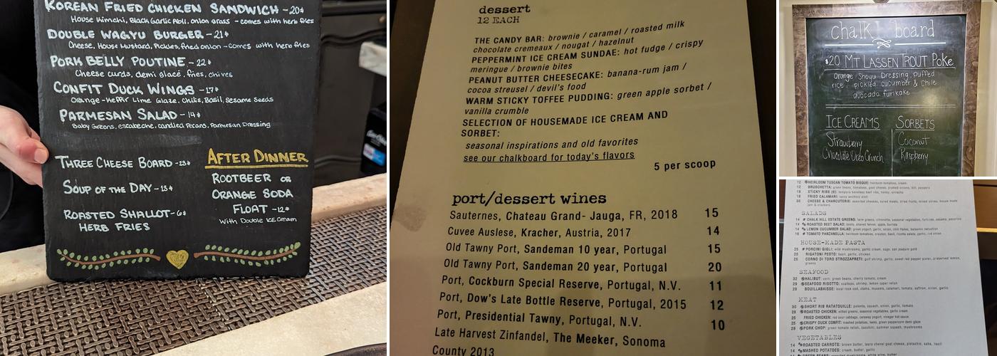 Chalkboard Menu