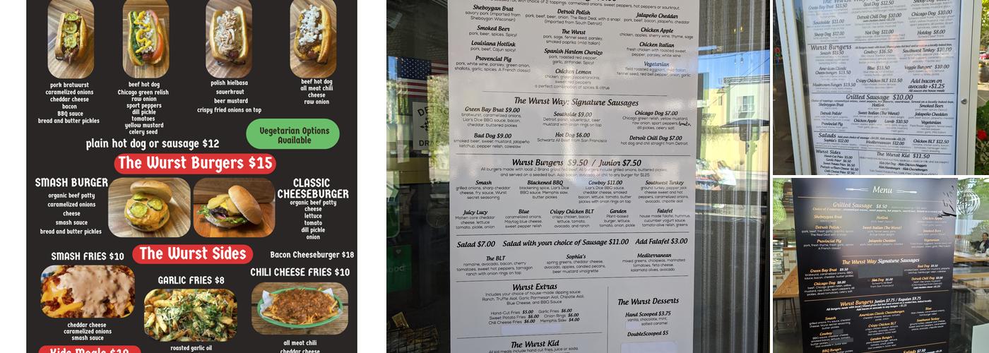 The Wurst Restaurant Menu