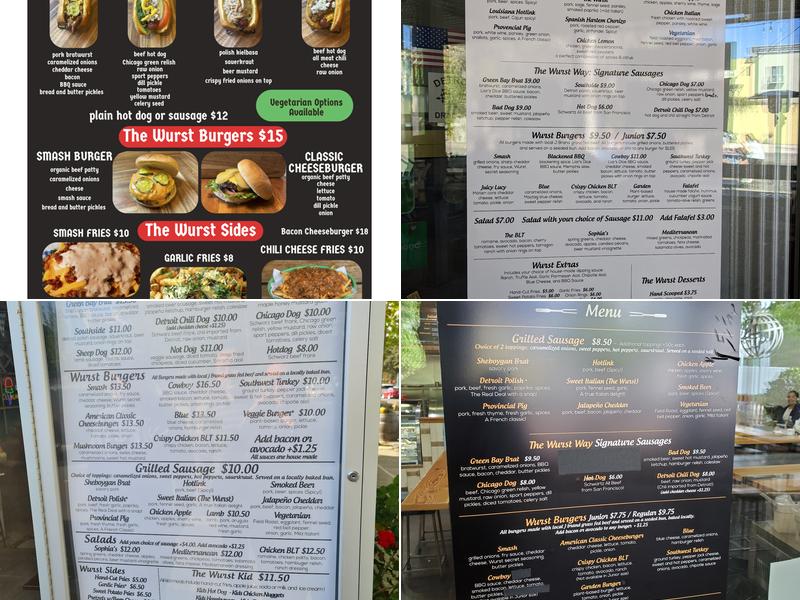 The Wurst Restaurant Menu