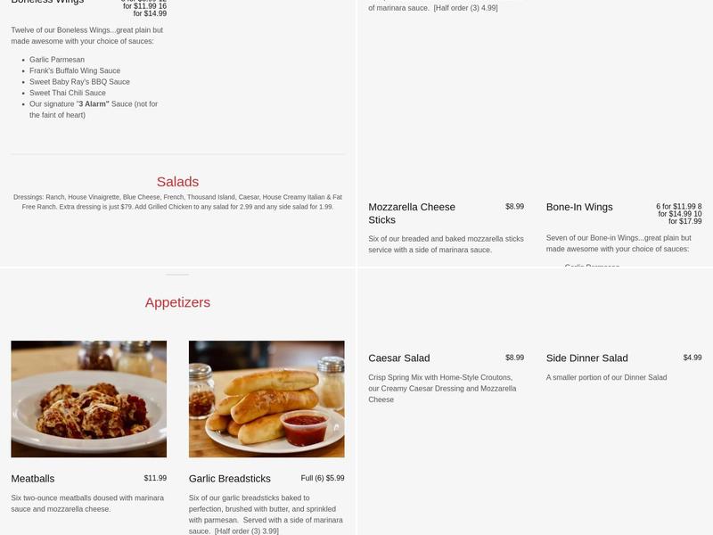 Hook & Ladder Pizza Menu