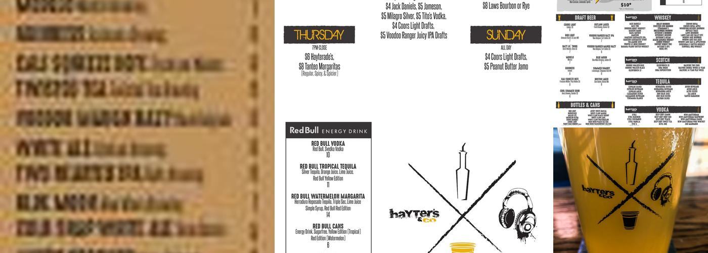 Hayter's & Co. Menu