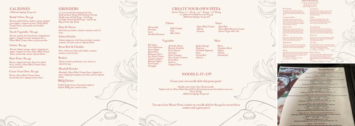 Reeds Spring Pizza Co & Sports Lounge Menu