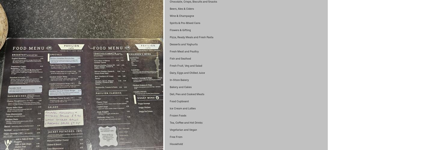 Pavilion Cafe Menu