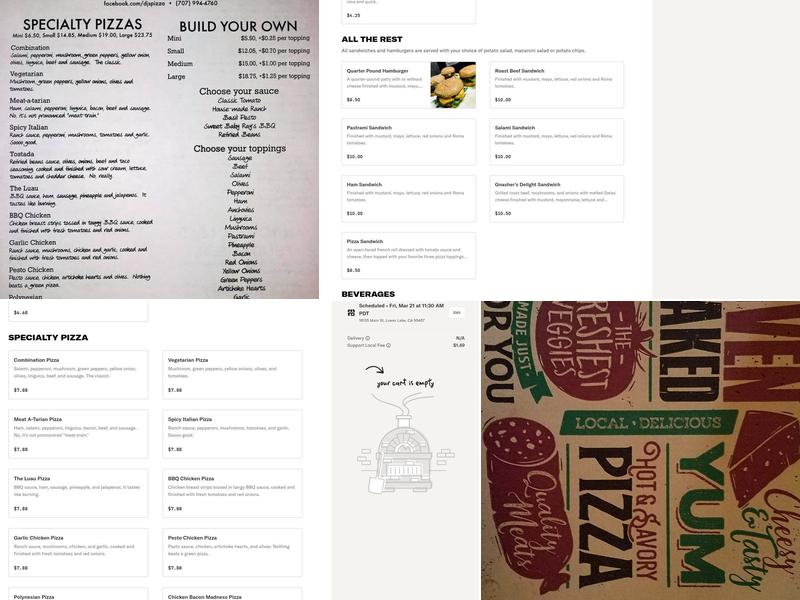DJ's Pizza Menu