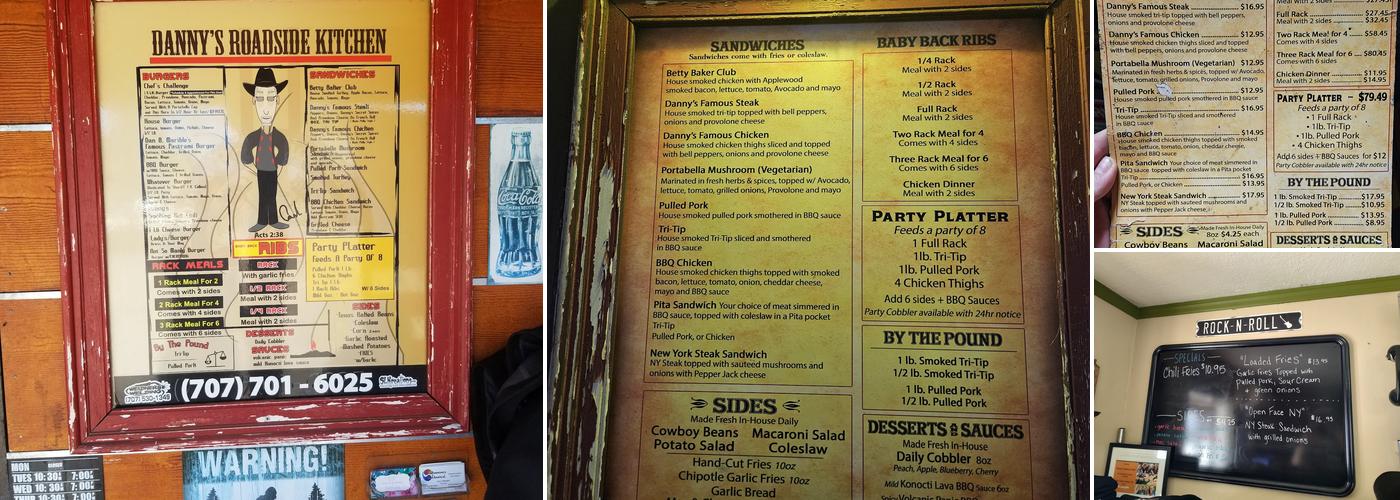 Danny's Roadside Kitchen Menu