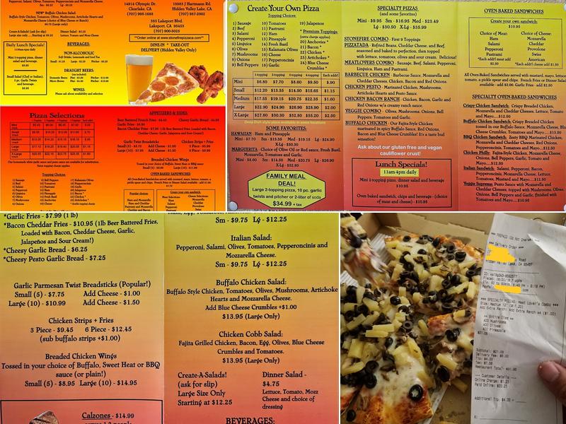 Stone Fire Pizza Co. Menu