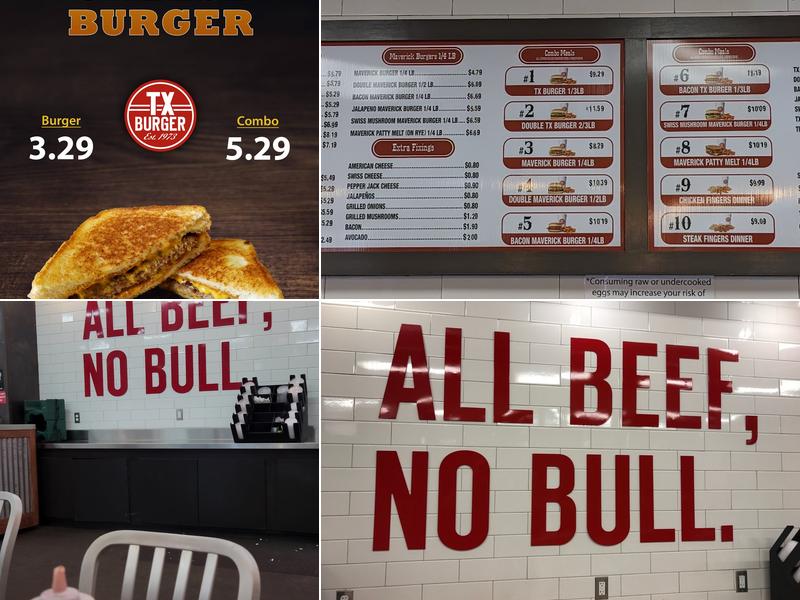 TX Burger Centerville Menu