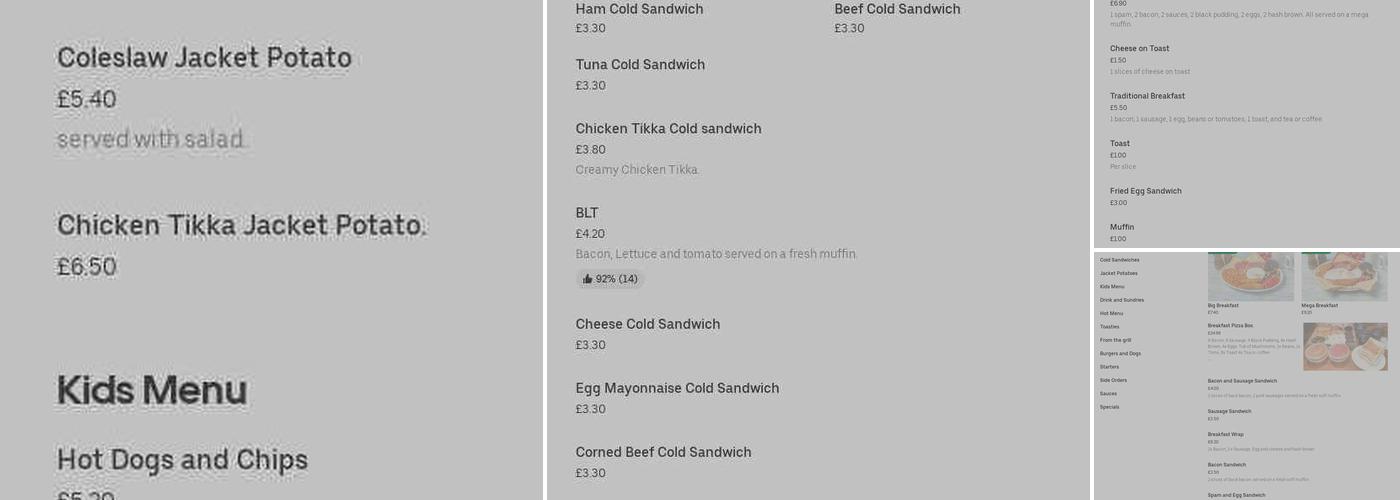 Britannia Tavern Menu