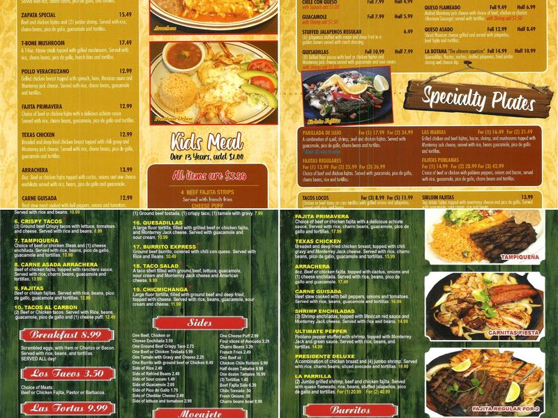 Los Ranchos Taqueria and Restaurant Menu