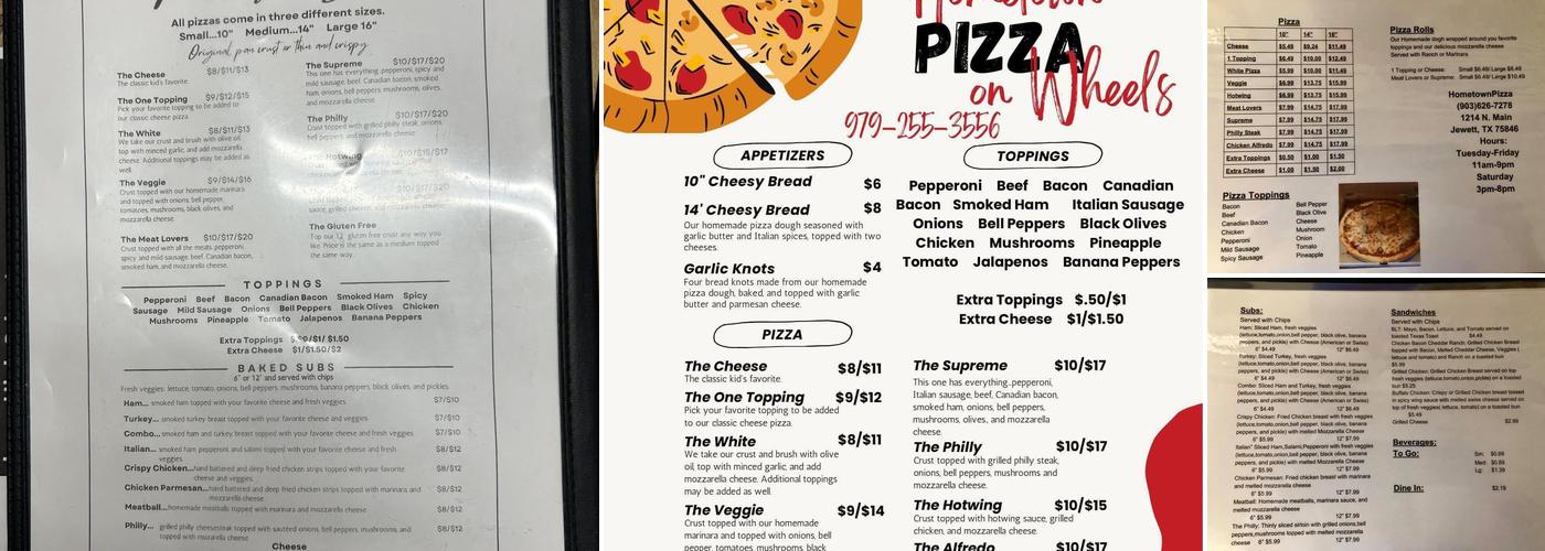Hometown Pizza Menu