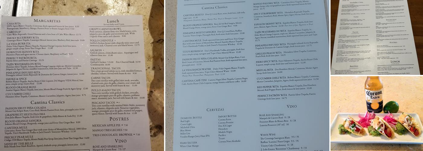 Cantina Laredo Menu
