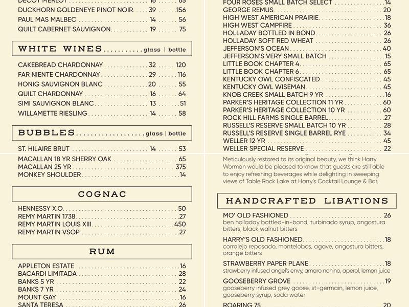 Truman Café & Custard Menu