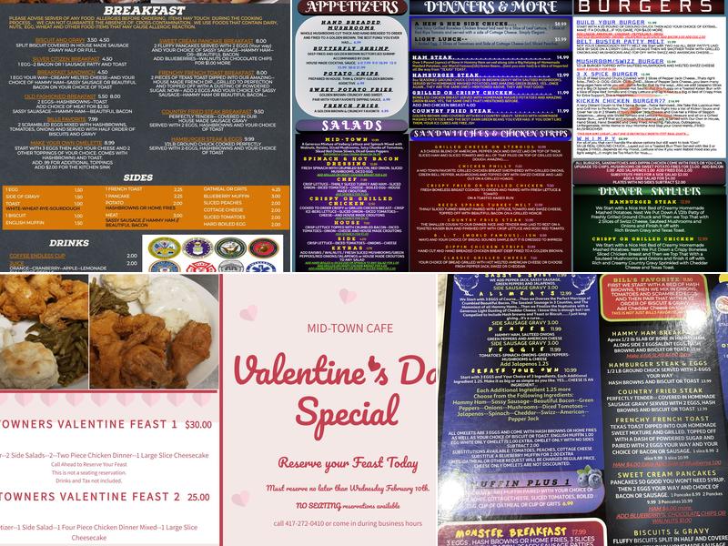 Mid-town Cafe Menu