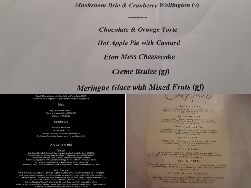 The Bluebell Inn Menu
