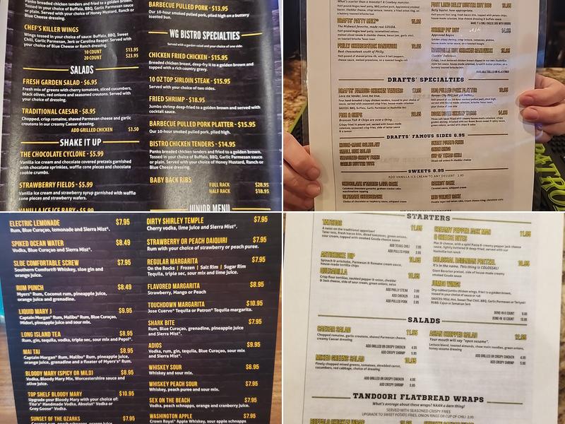 Drafts Sports Grill Menu
