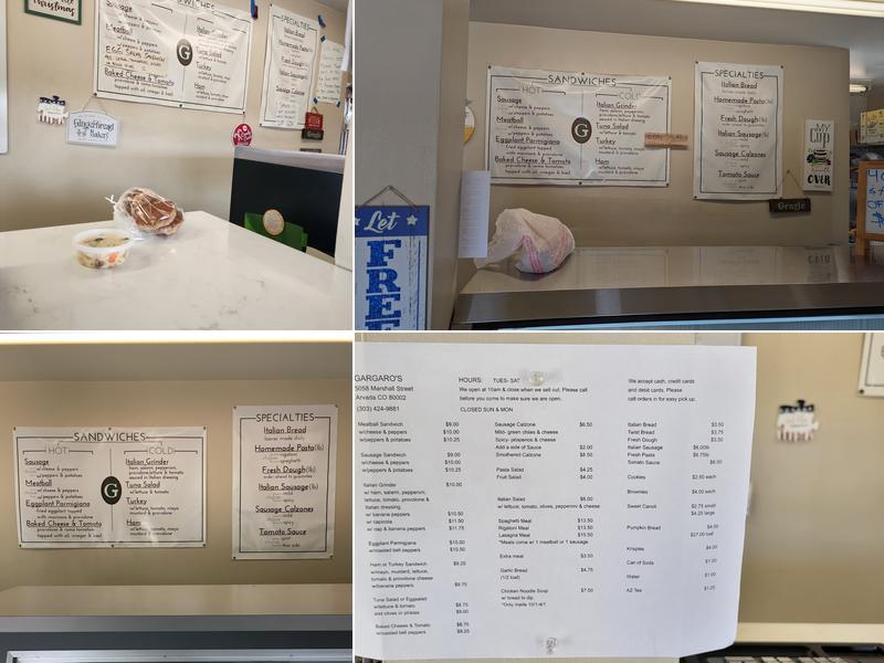 Gargaro's Menu