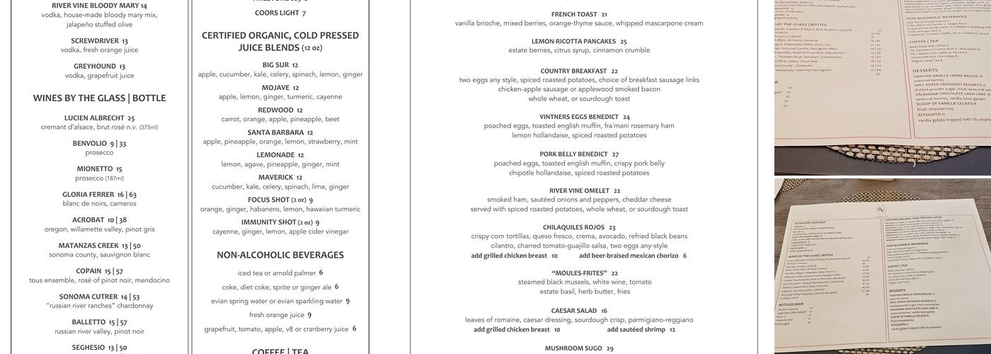 River Vine Menu