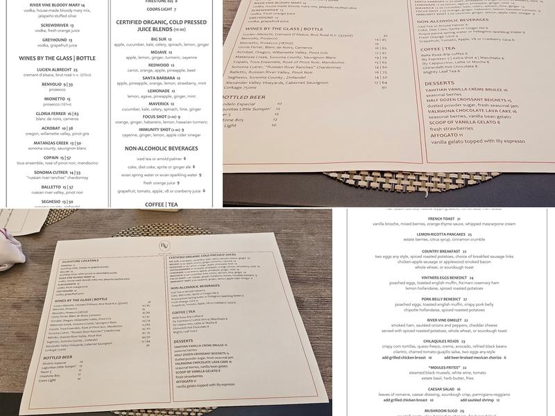 River Vine Menu