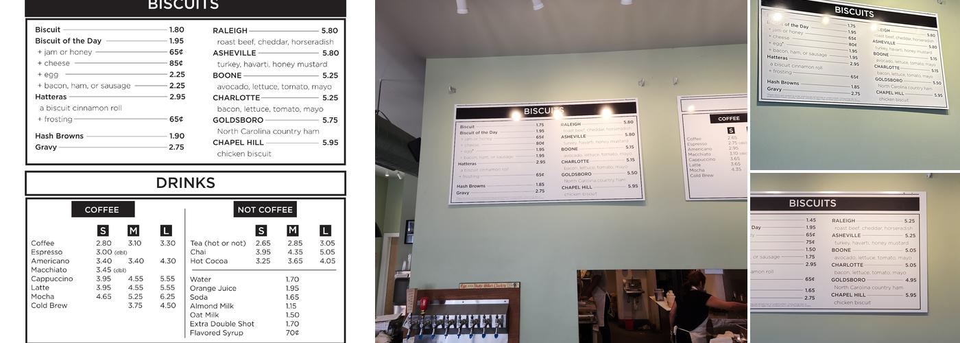 Rise & Shine Biscuit Kitchen Menu