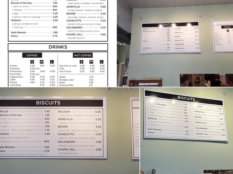 Rise & Shine Biscuit Kitchen Menu