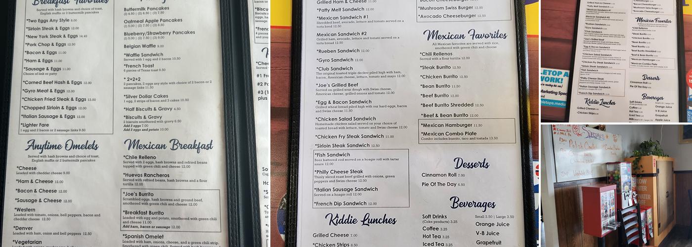 Joe's Cafe Menu