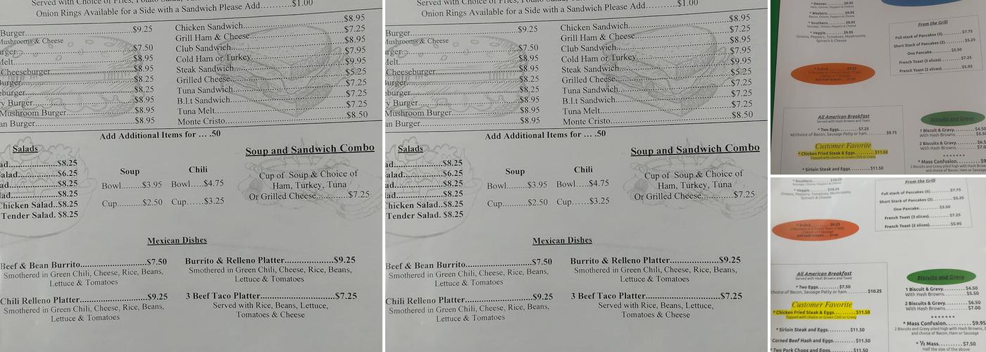 J.C's Cafe Menu