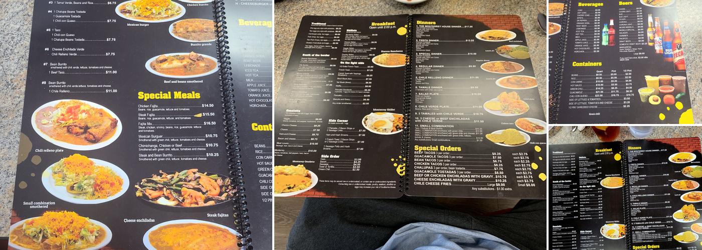 Monterrey House Menu
