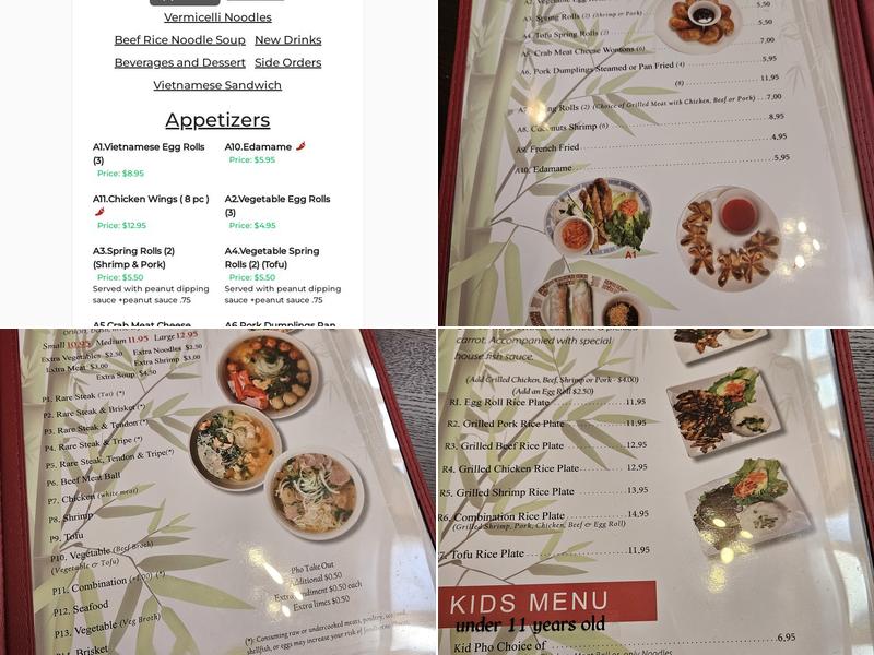 Pho TJ Menu