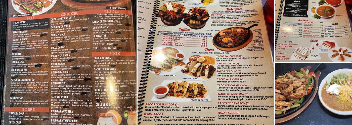Los Jimadores Menu