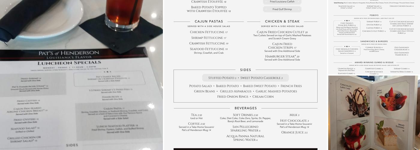 Pat's of Henderson Menu
