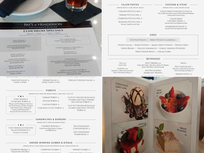 Pat's of Henderson Menu