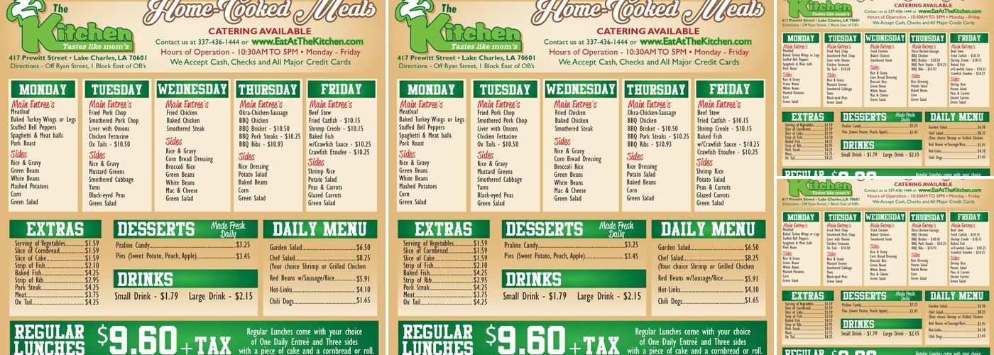 The Kitchen Menu